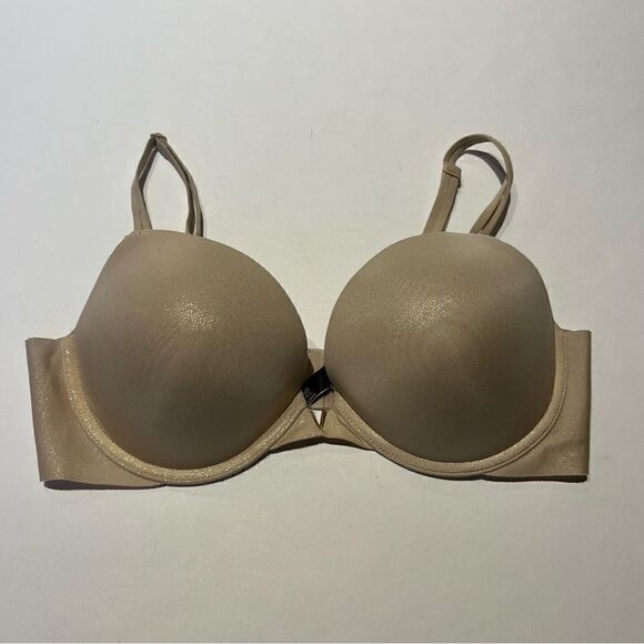 Victoria's Secret Bra Push Up Light Beige with Gold glitter Size 36C - Picture 1 of 9
